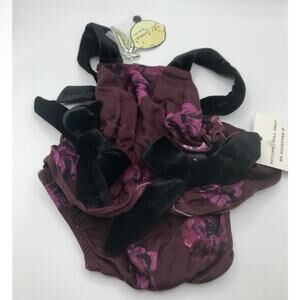 For Love and Lemons Baby Girl Romper Floral Burgundy Dressy 0-3 M Wedding Outfit